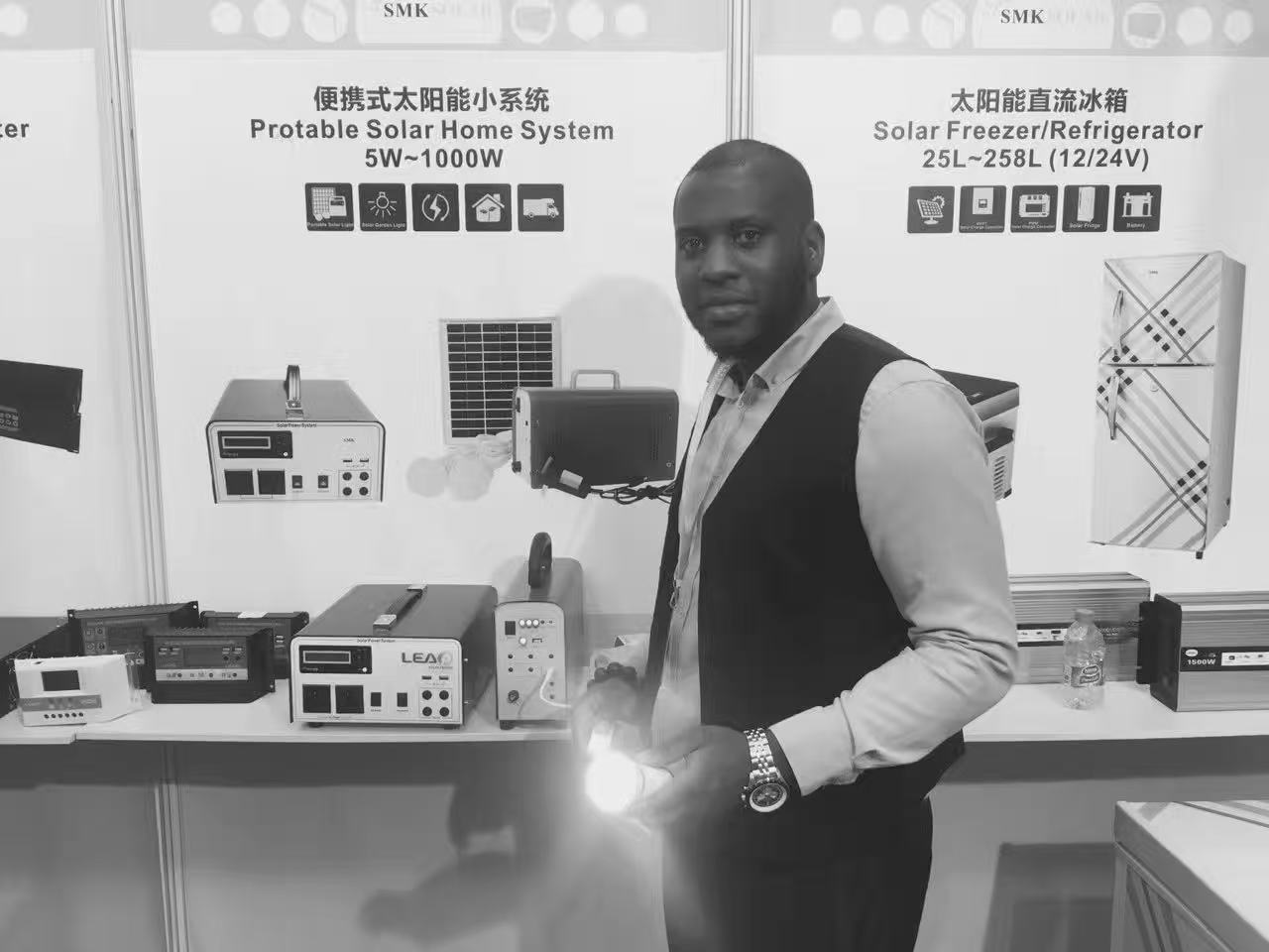 Reviewing portable solar systems at the expo