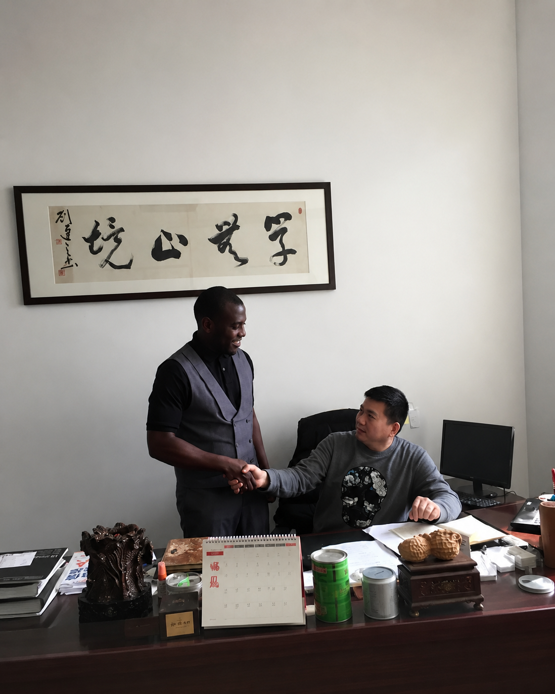 Closing a deal at a supplier office